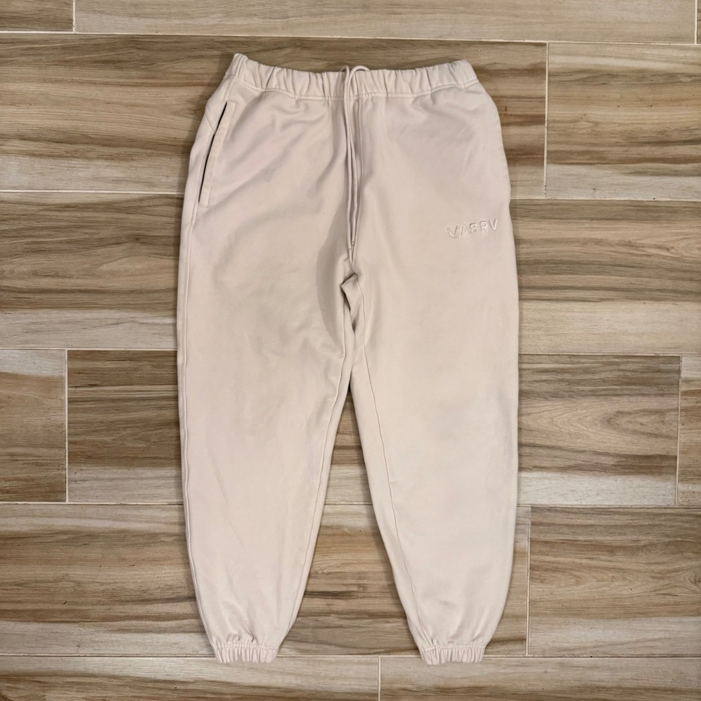 ASRV Tech-Terry Oversized Sweatpants Cream Beige Men's Size Medium DSG 0655